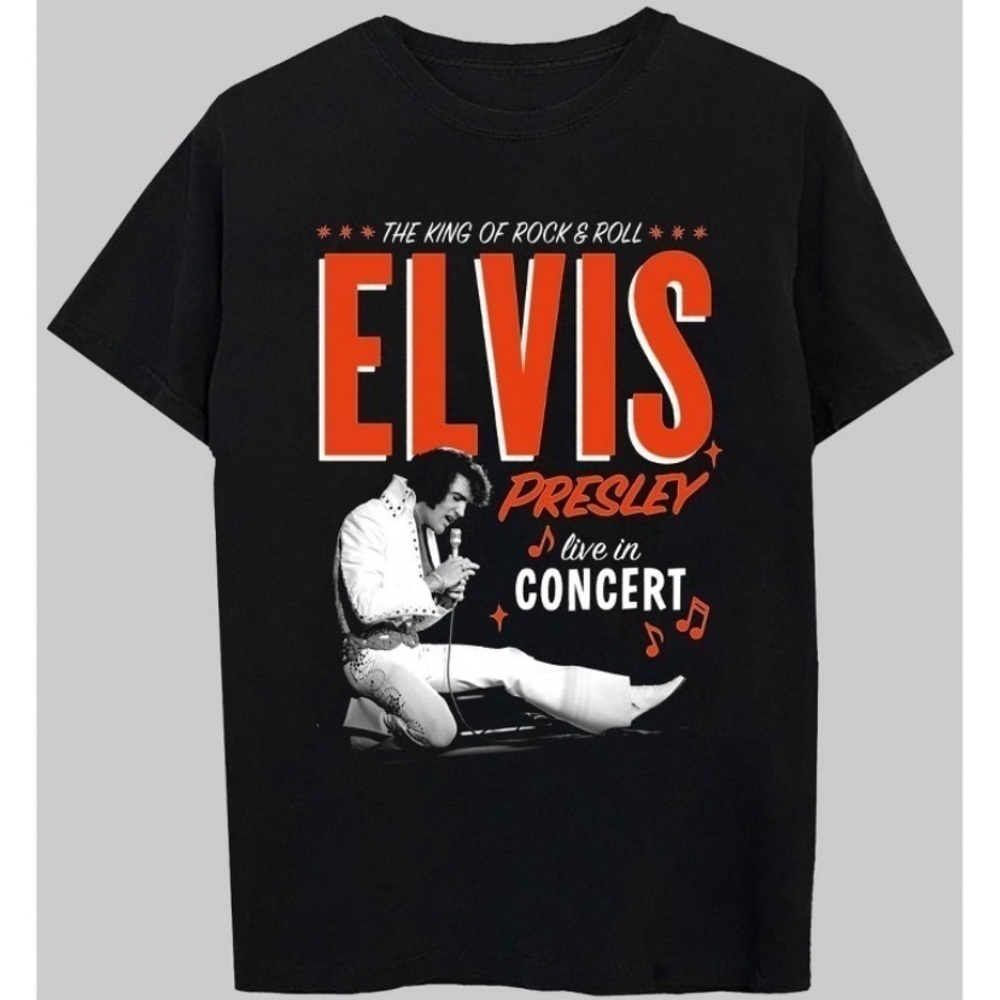 Elvis Live in Concert Short Sleeve
Graphic T-Shirt - Black